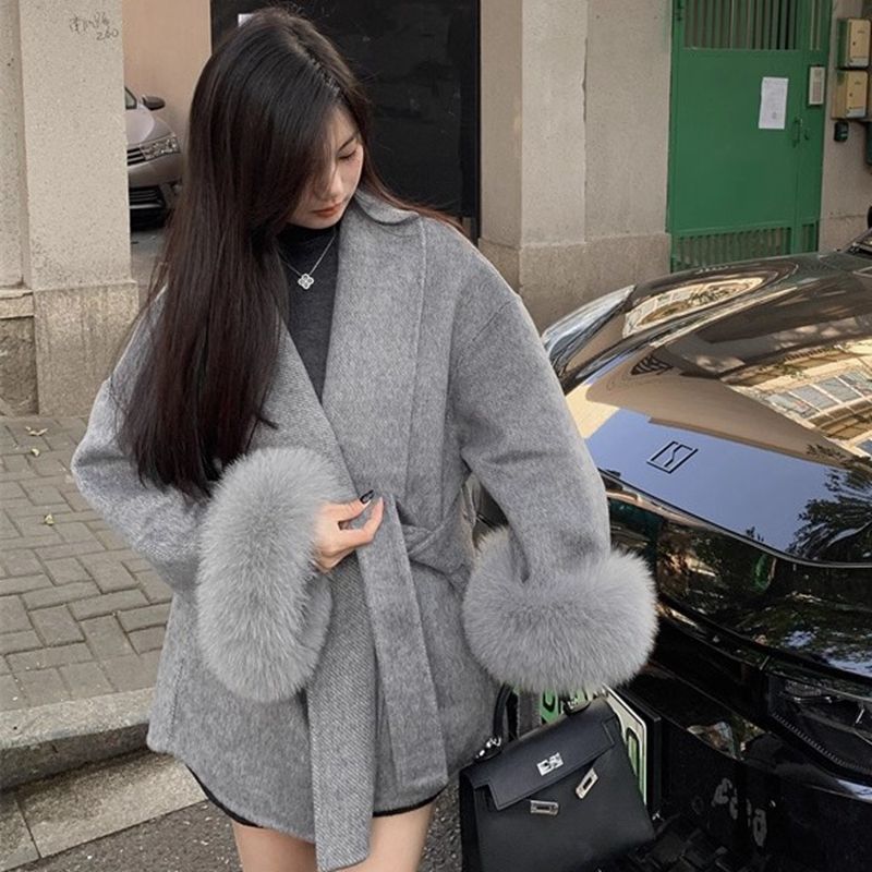 💕秋冬高級獨特名媛貴氣斗篷大衣