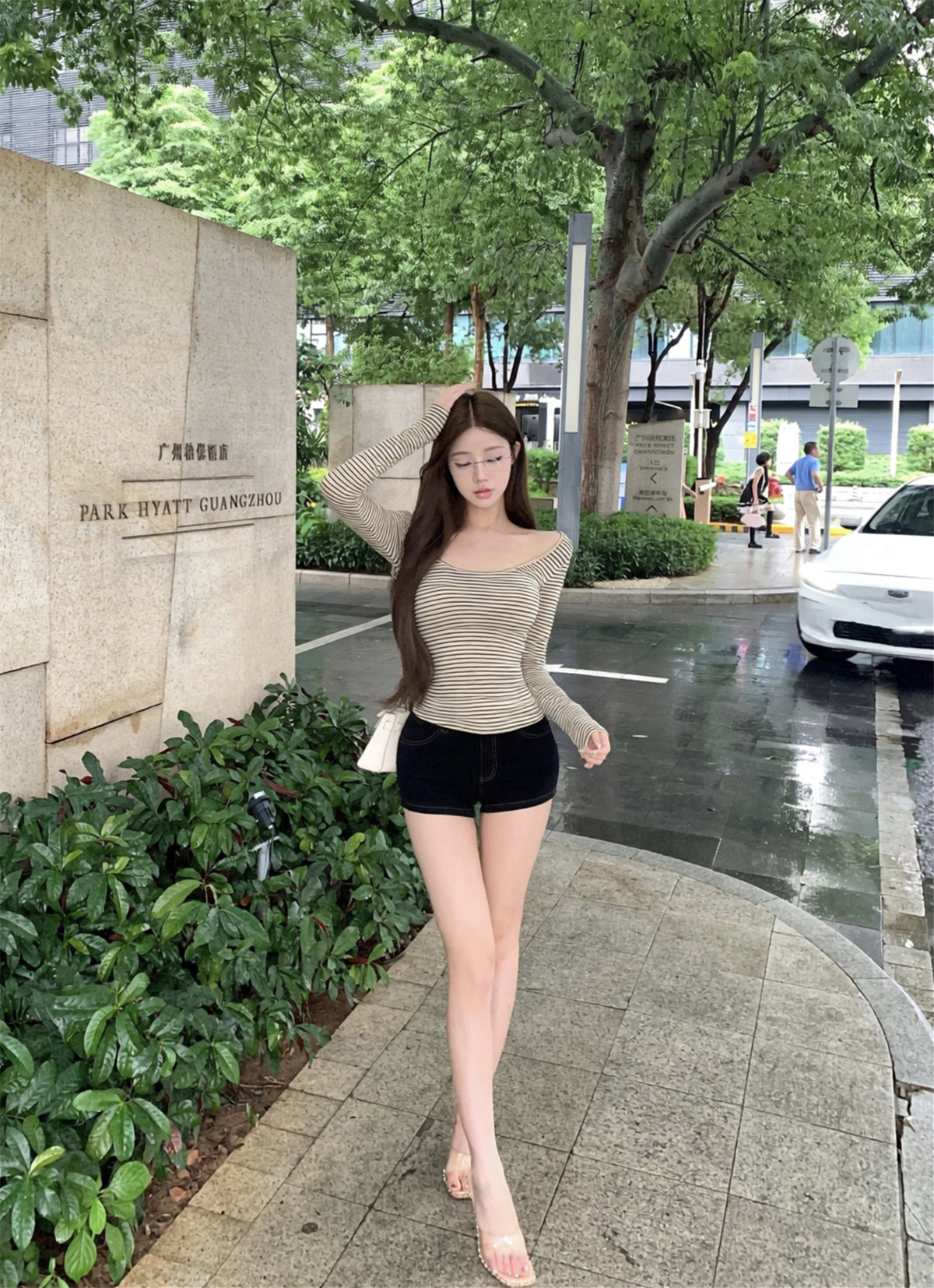 💕春秋親膚簡約顯瘦條紋長袖上衣