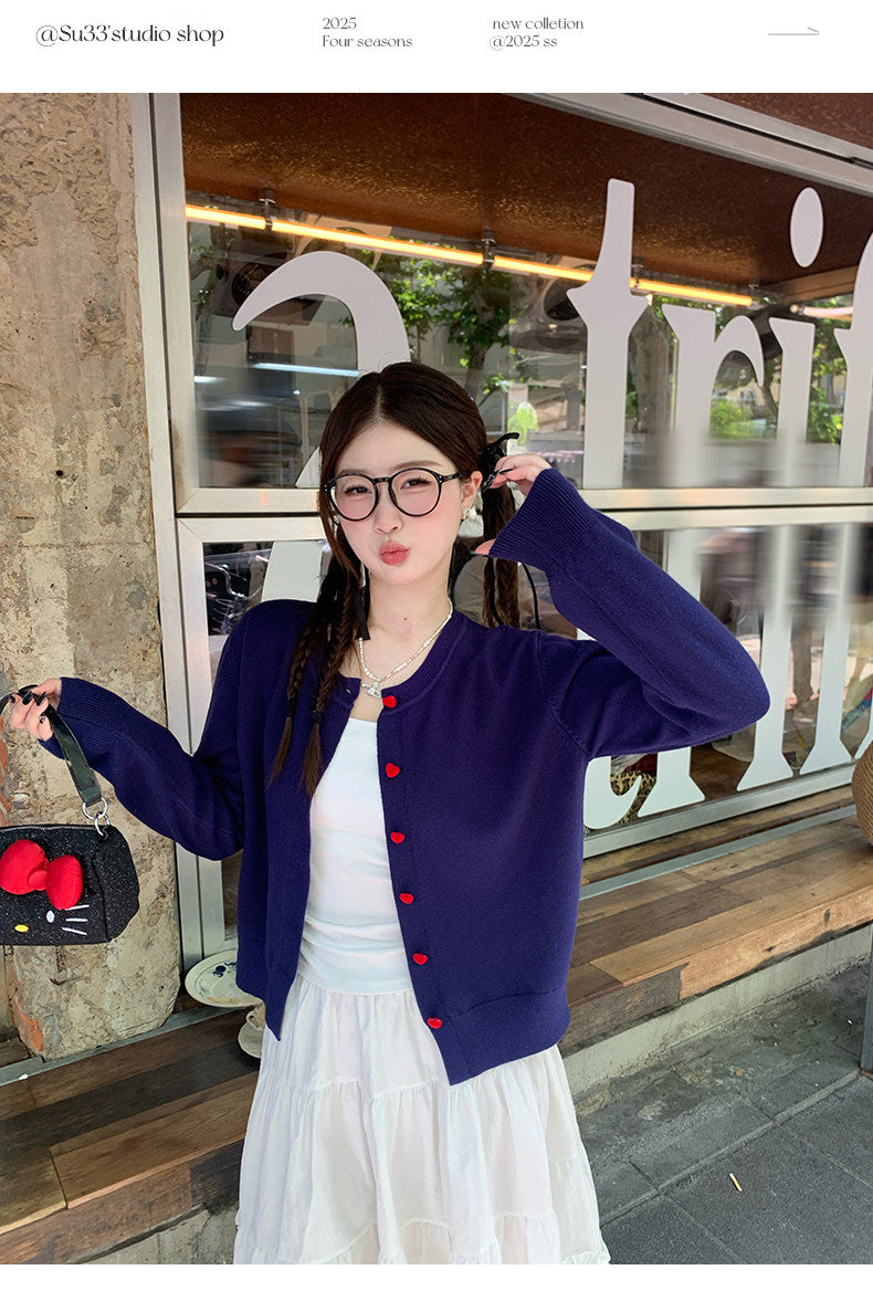 💕春夏可愛百搭簡約復古開衫