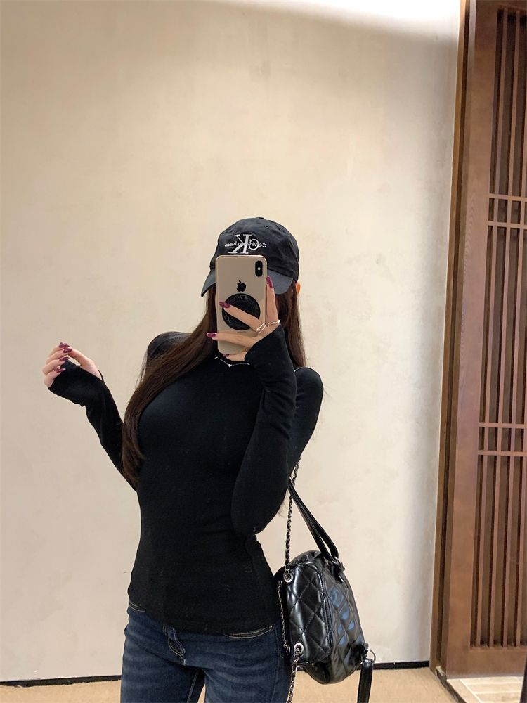 💕簡約百搭高領加絨長袖打底上衣