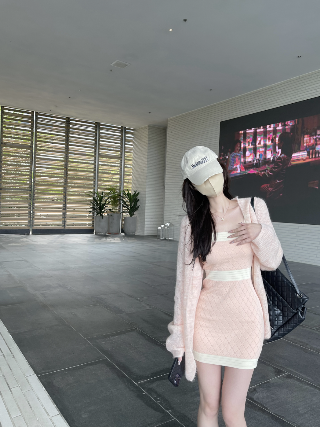 💕韓系撞色拼接吊帶冰絲連身裙