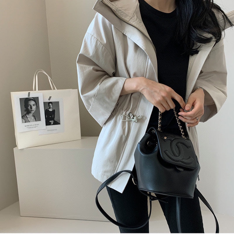 💕輕熟休閒通勤連帽夾克短外套