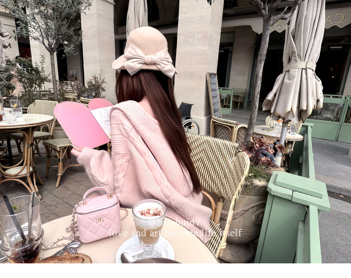 💕chic韓系溫柔慵懶連帽針織開衫吊帶裙兩件套