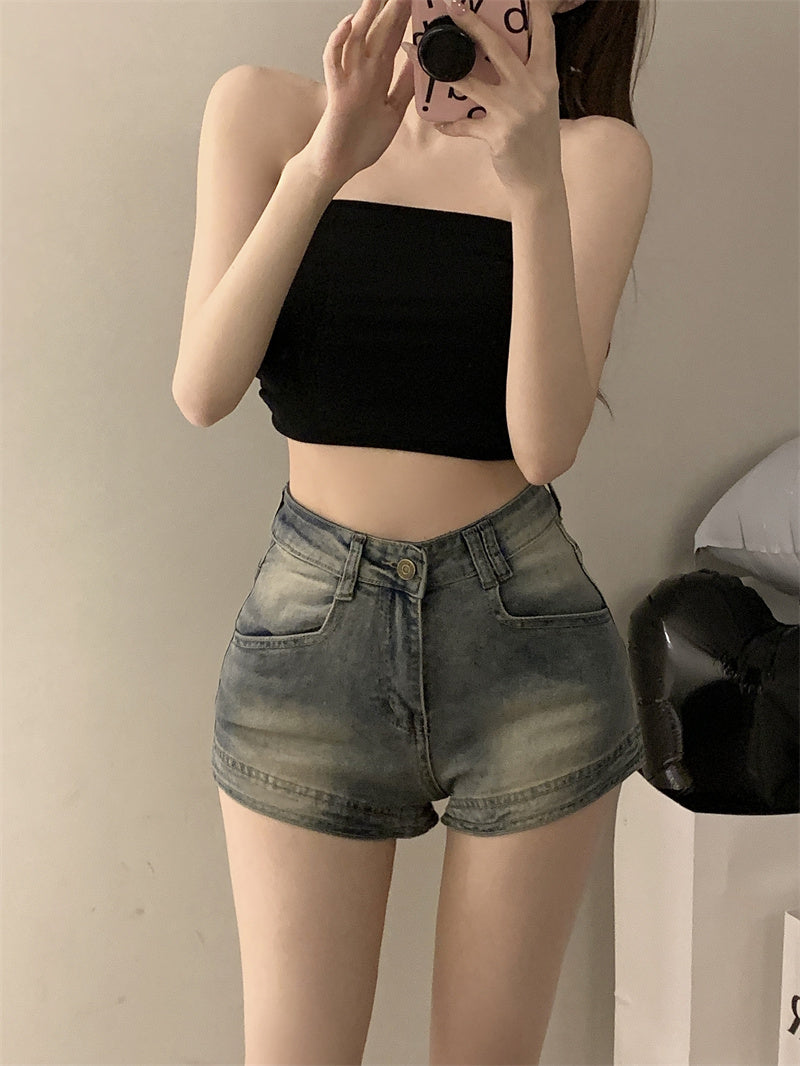 💕氣質百搭彈力修身短款抹胸背心單品