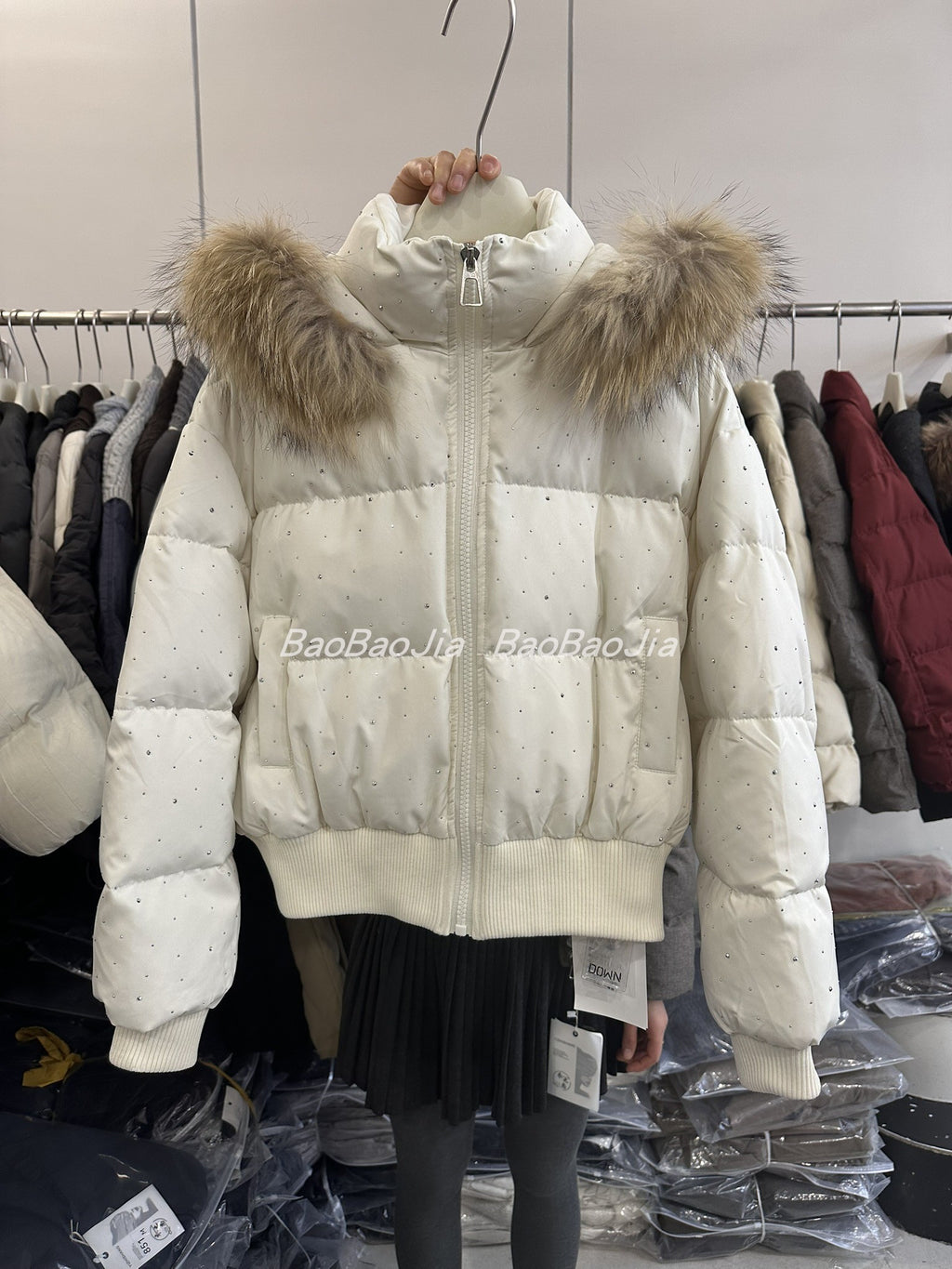 💕冬天滿天星燙鑽保暖羽絨外套