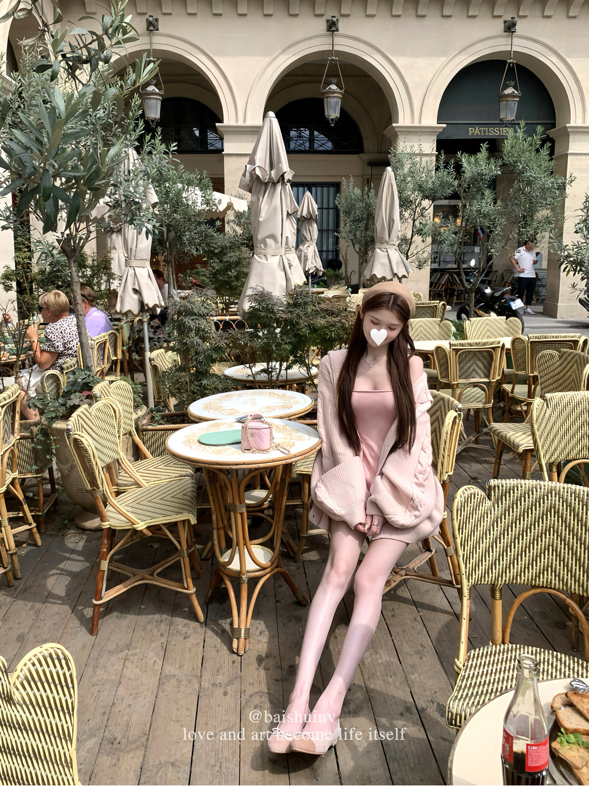 💕chic韓系溫柔慵懶連帽針織開衫吊帶裙兩件套