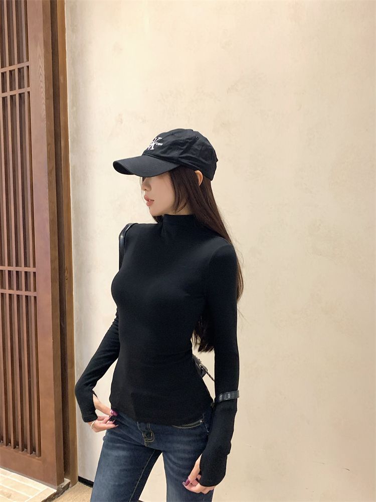 💕簡約百搭高領加絨長袖打底上衣