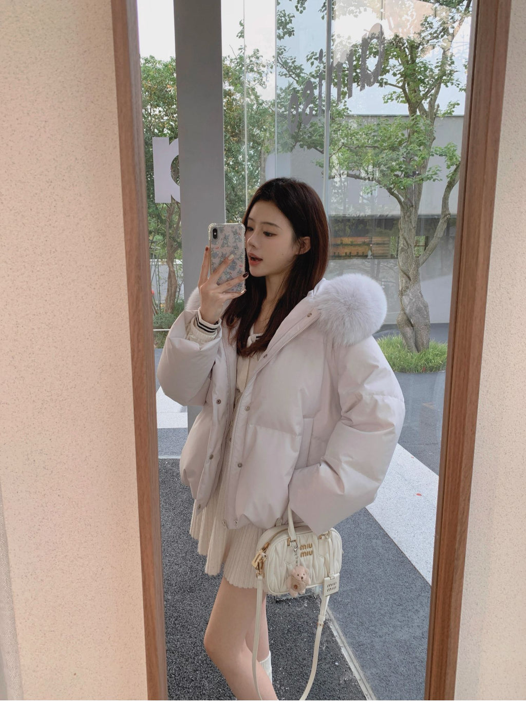 💕冬季大毛領連帽短款羽絨外套