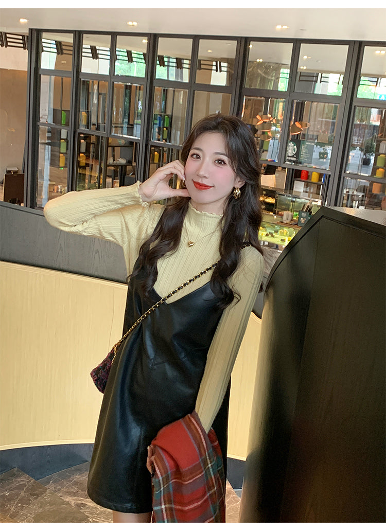 💕秋冬打底高領木耳邊針織毛衣