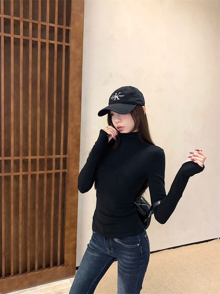 💕簡約百搭高領加絨長袖打底上衣