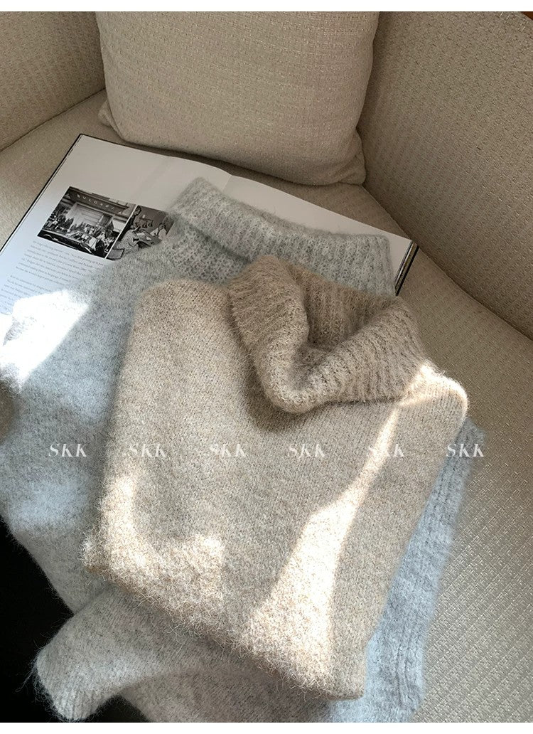 💕春季疊穿羊毛拉毛高領背心馬甲慵懶毛衫