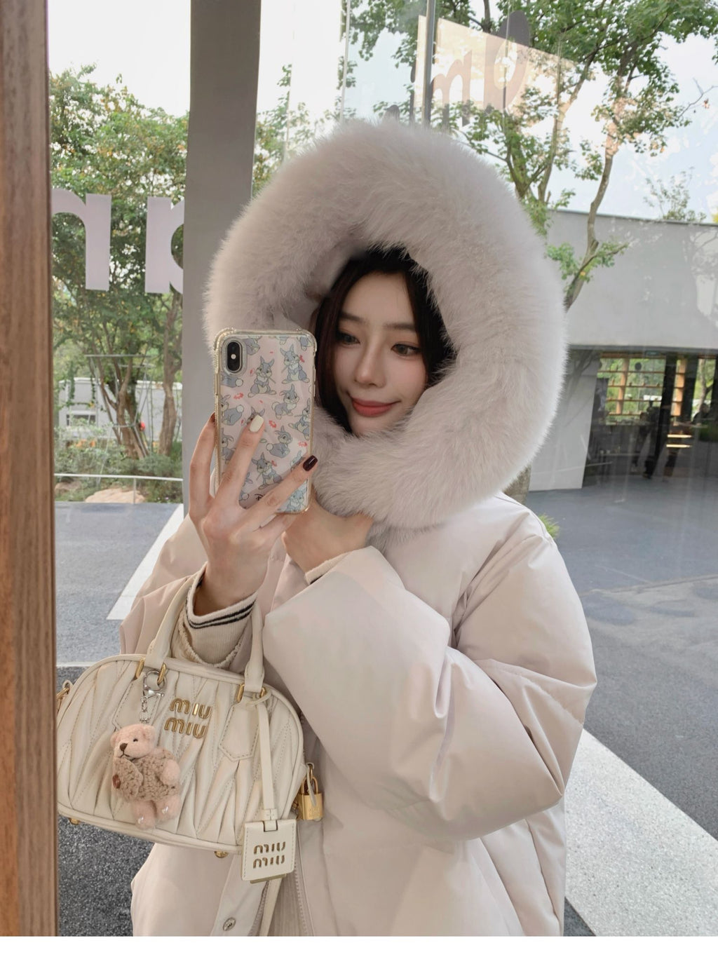 💕冬季大毛領連帽短款羽絨外套