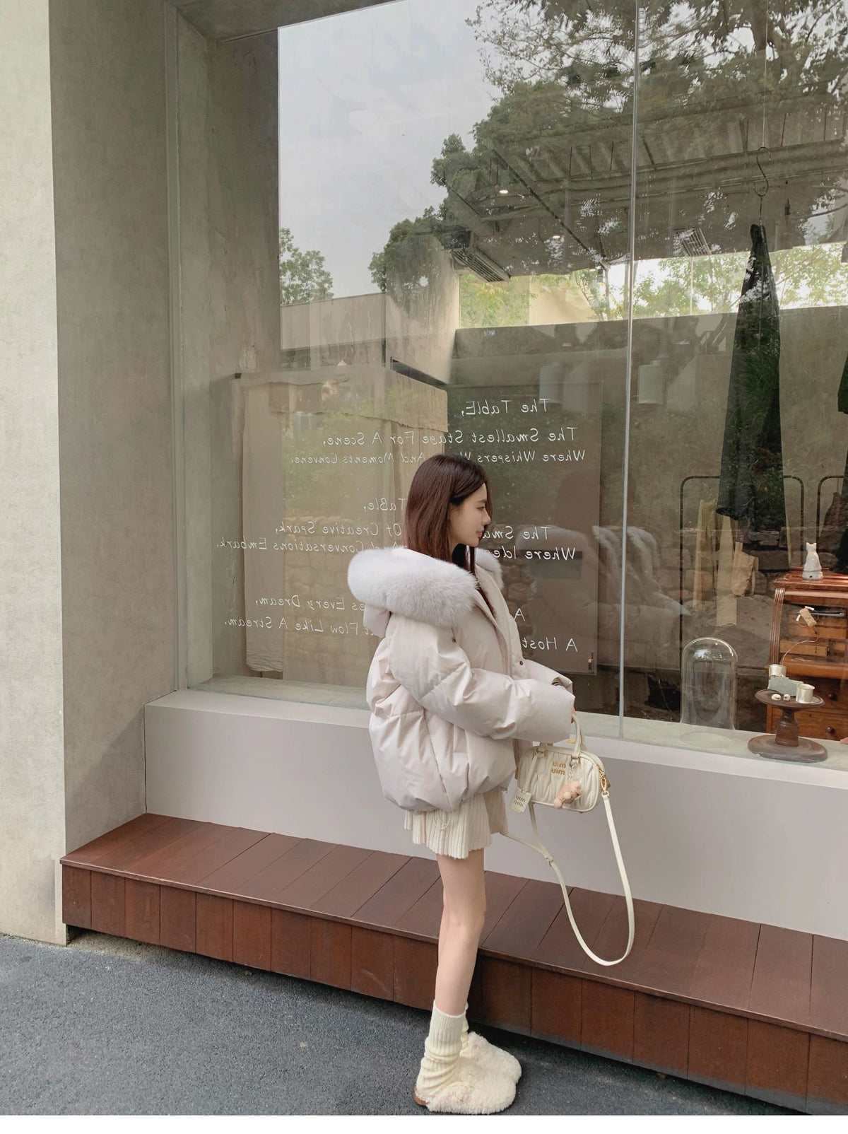 💕冬季大毛領連帽短款羽絨外套