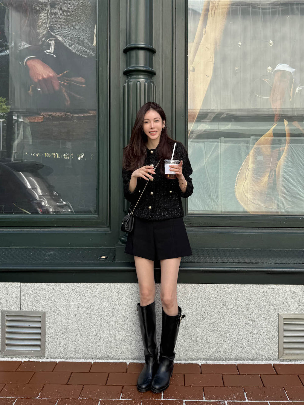 💕小香風粗花呢蓮帽短外套