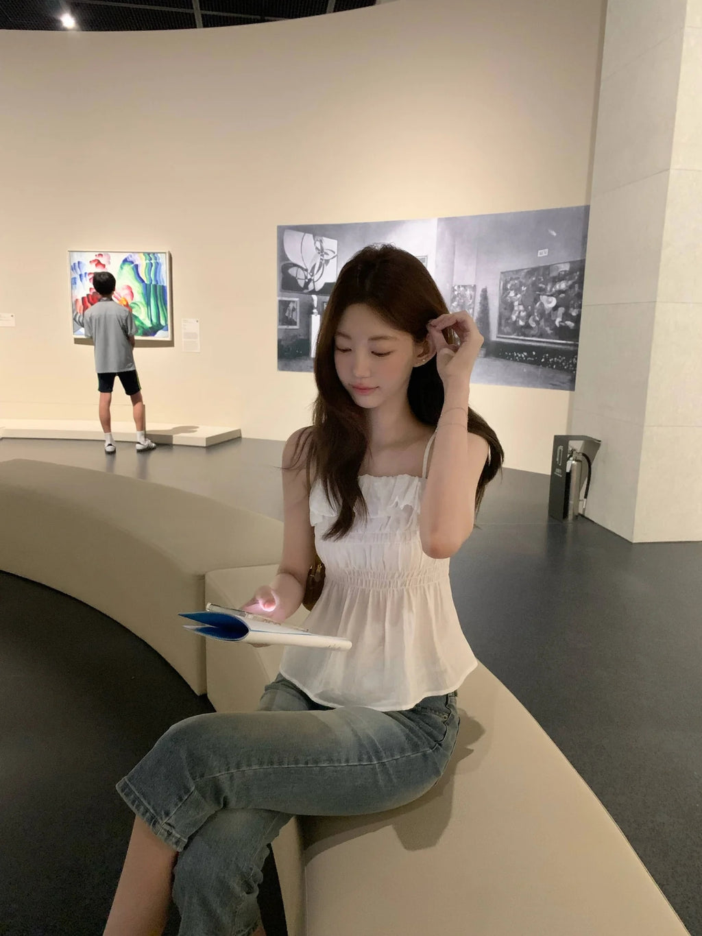 💕法式氣質溫柔荷葉邊皺褶吊帶背心