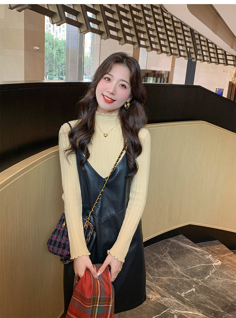 💕秋冬打底高領木耳邊針織毛衣