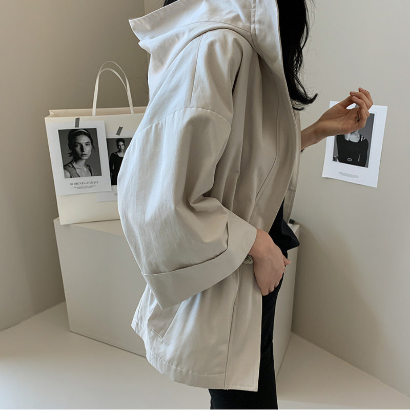 💕輕熟休閒通勤連帽夾克短外套