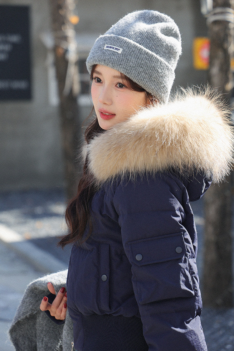 💕冬季甜美毛毛短款小個子連帽棉衣