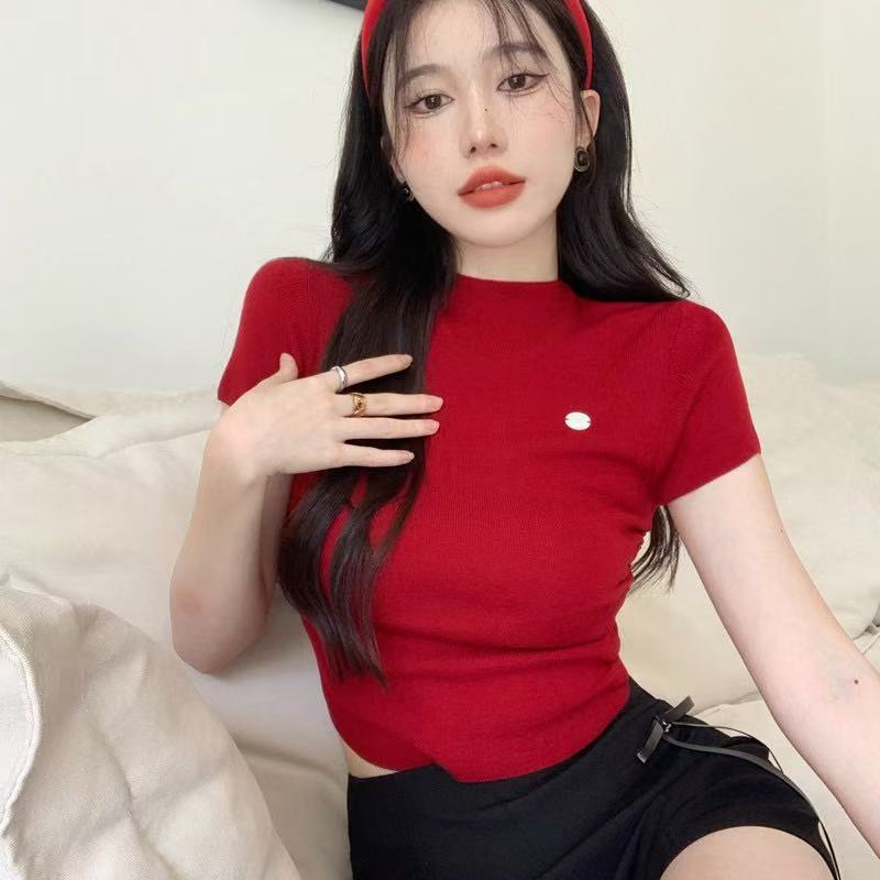 💕純御性感短版冰絲針織上衣