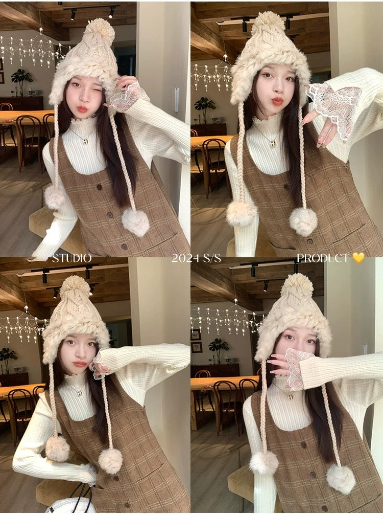 💕可愛小香風內搭針織打底半高領上衣