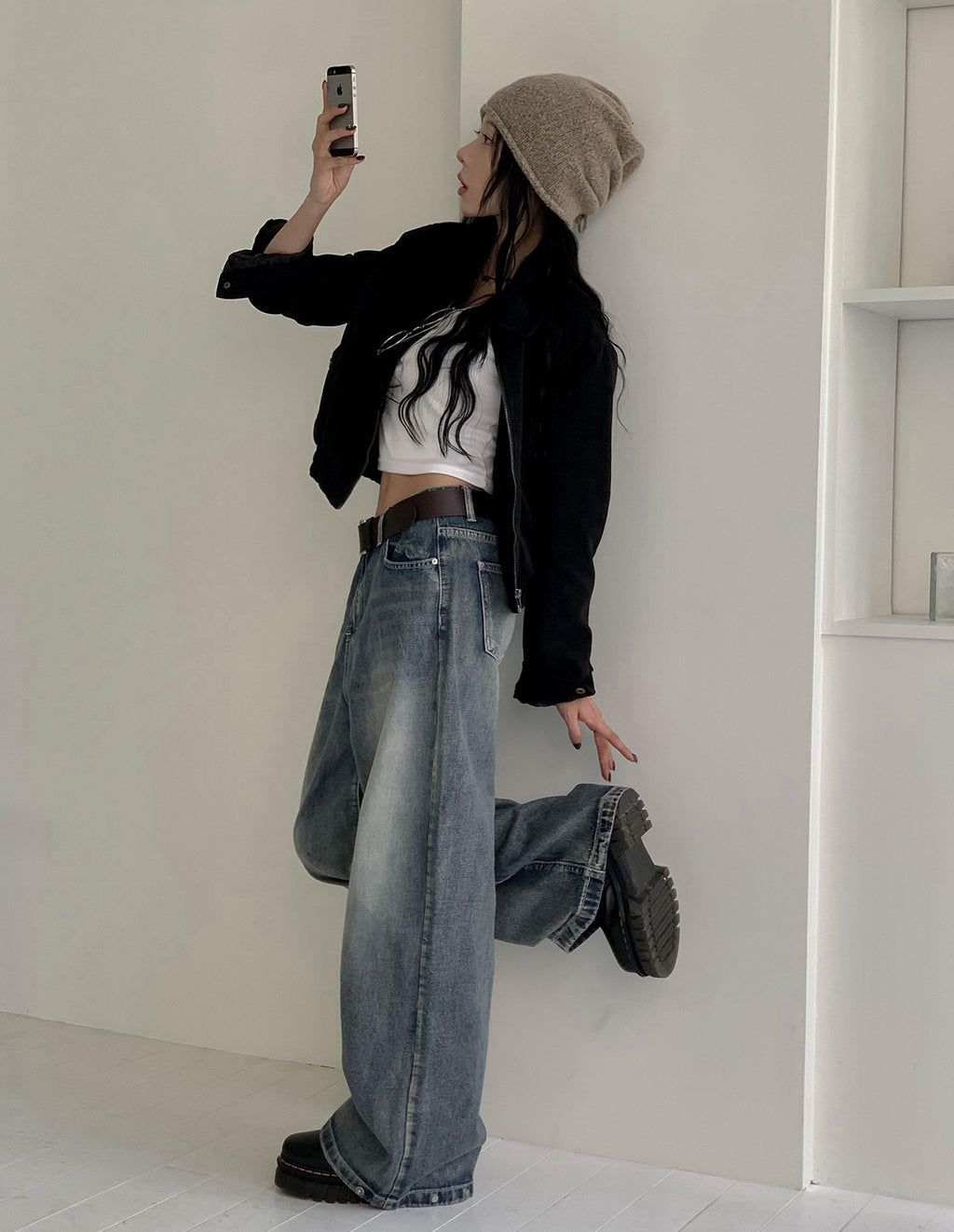 💕韓系東大門美拉德仿鹿皮絨短版夾克