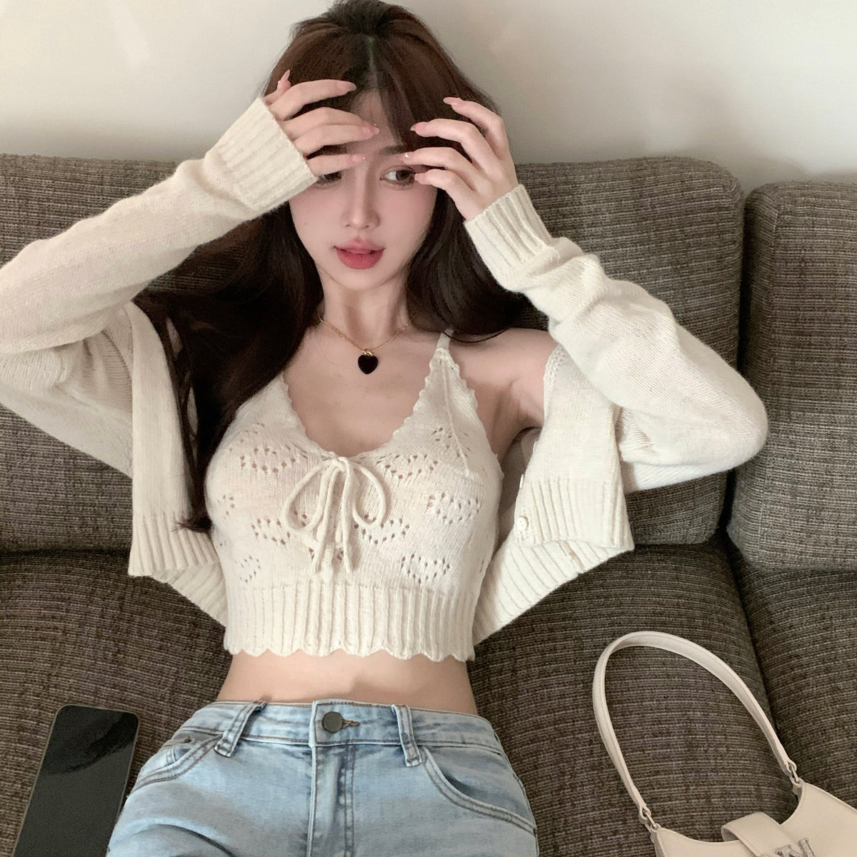 💕甜美溫柔針織吊帶背心