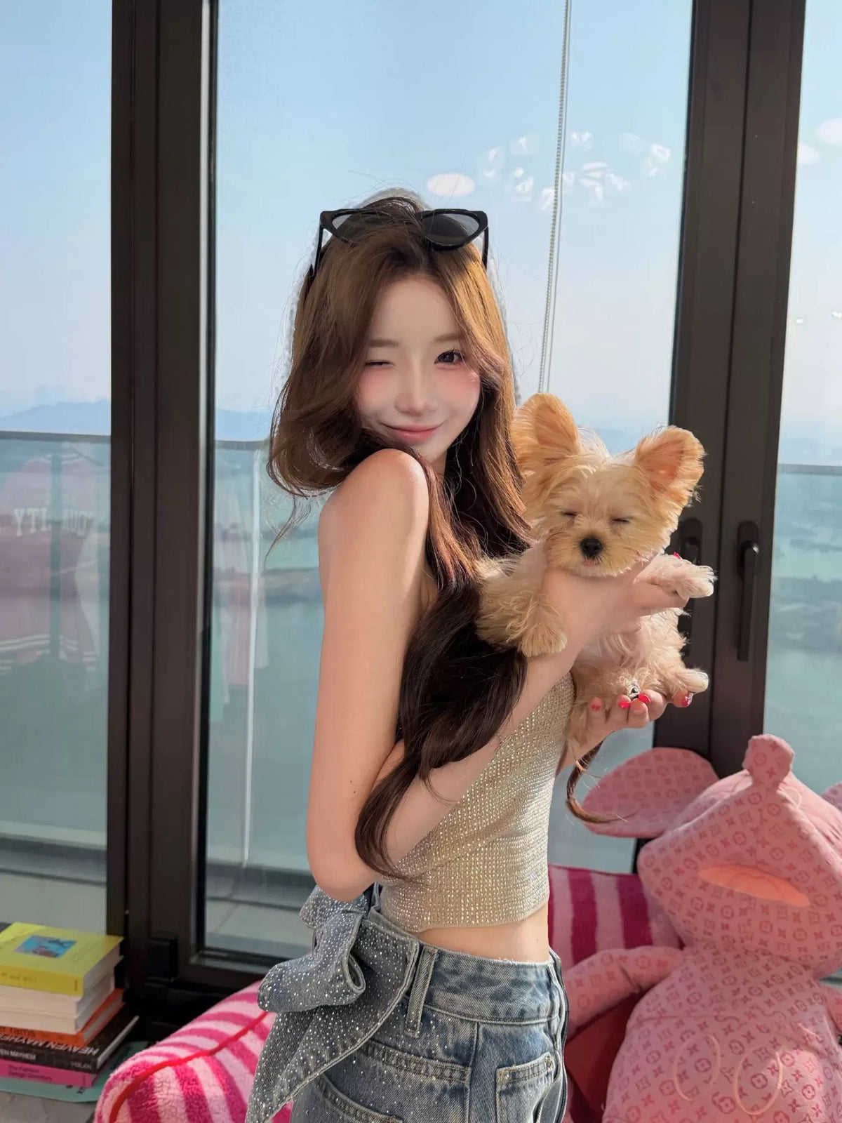 💕ihs純欲重工閃鑽貼身抹胸打底背心上衣