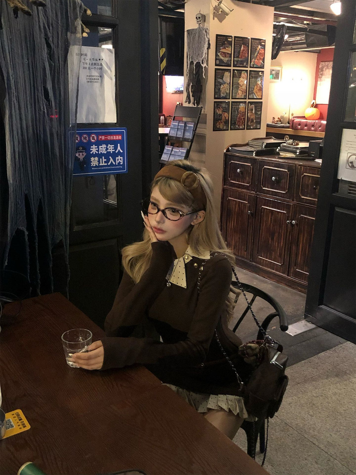 💕韓系千金咖色低調絕美兩件套