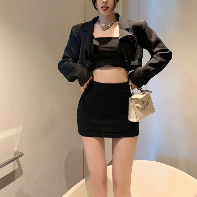 💕百搭必備顯瘦彈力氣質包臀短裙