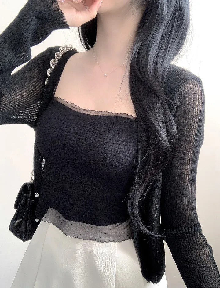 💕韓系chic蕾絲性感美背吊帶