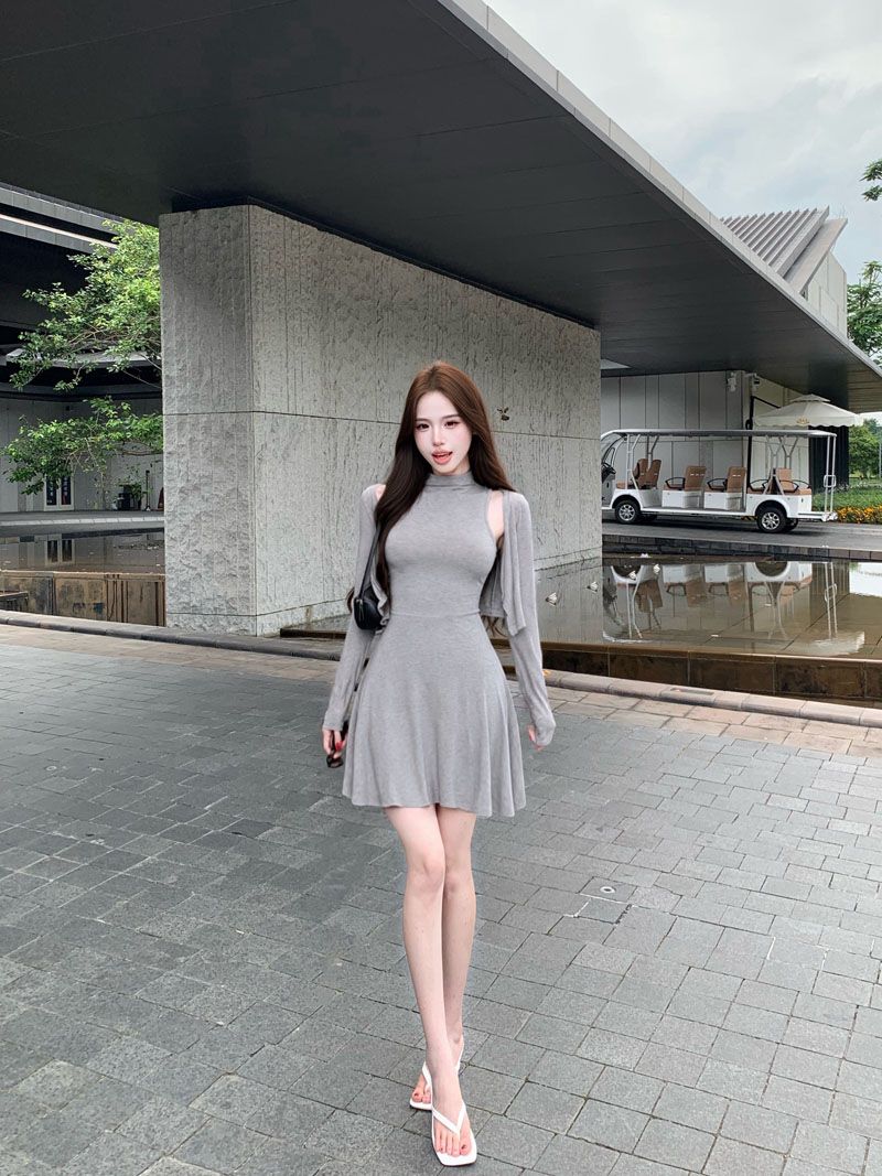 💕輕熟修身背心連衣裙兩件套