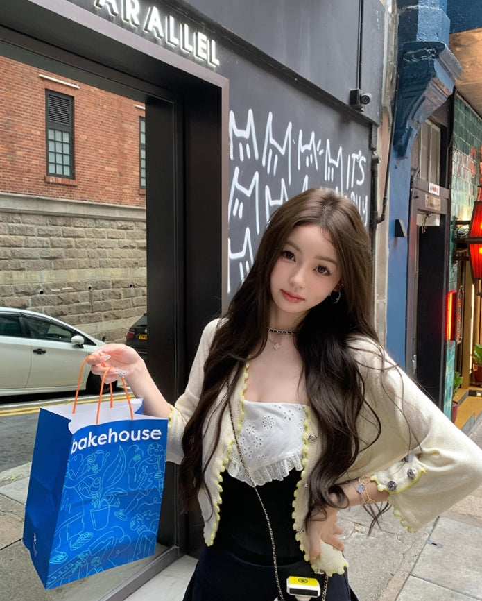 💕醇甜歐蕾可拆卸肩帶魚骨抹胸上衣