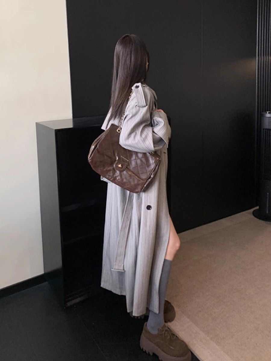 💕ins秋季韓系中長款西裝大衣