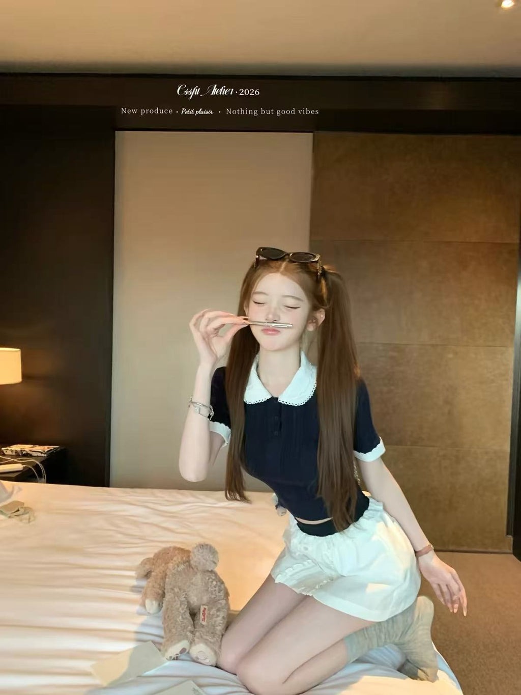 💕miu系冰麻雙層娃娃領針織衫
