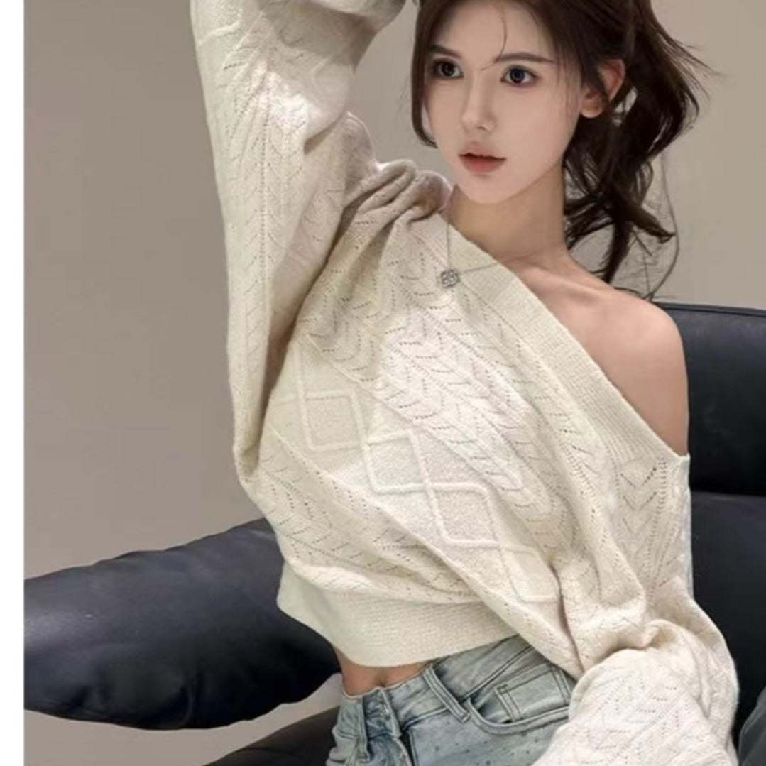 💕chic韓系蝙蝠袖針織百搭毛衣