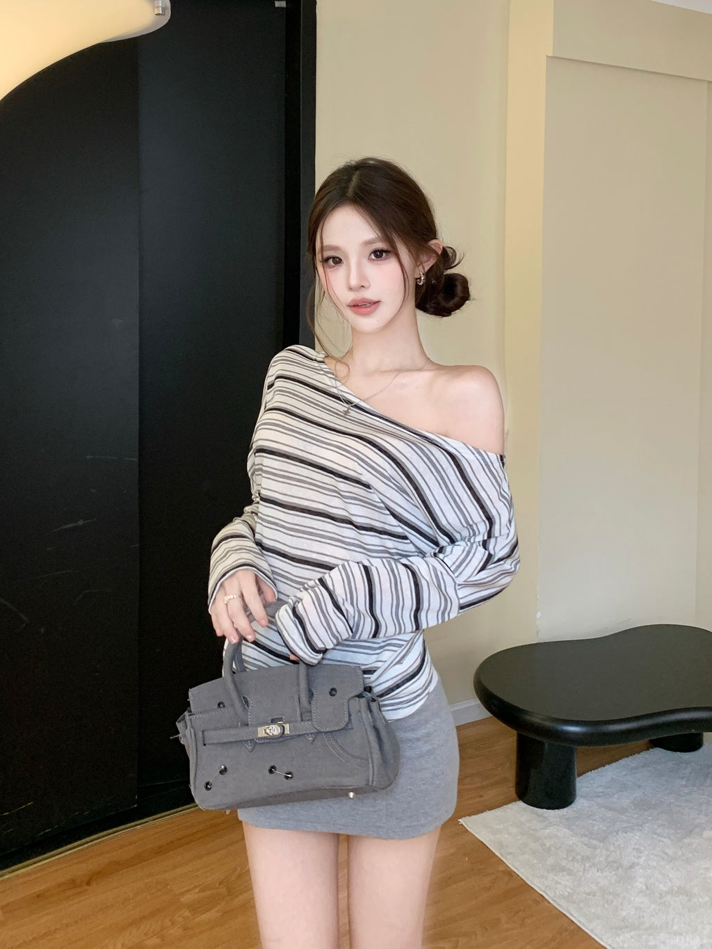 💕溫柔氣質簡約百搭條紋長袖上衣