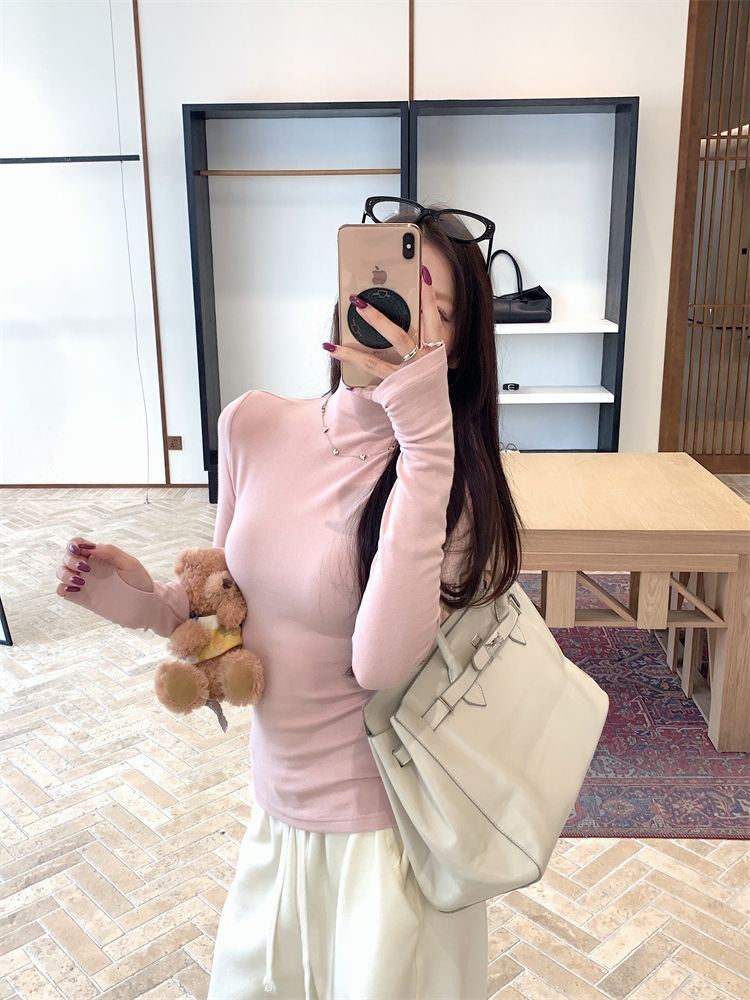 💕簡約百搭高領加絨長袖打底上衣