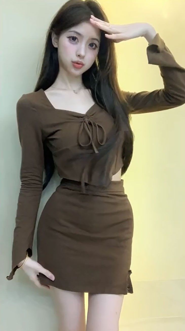 💕甜妹抽繩褶皺小個子兩件套
