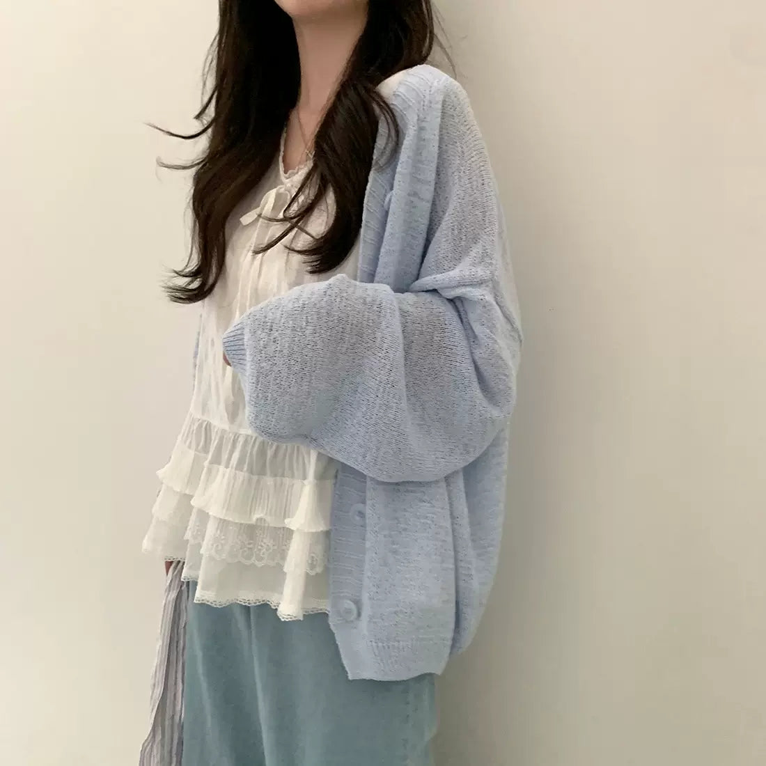 💕韓系chic慵懶寬鬆薄外套