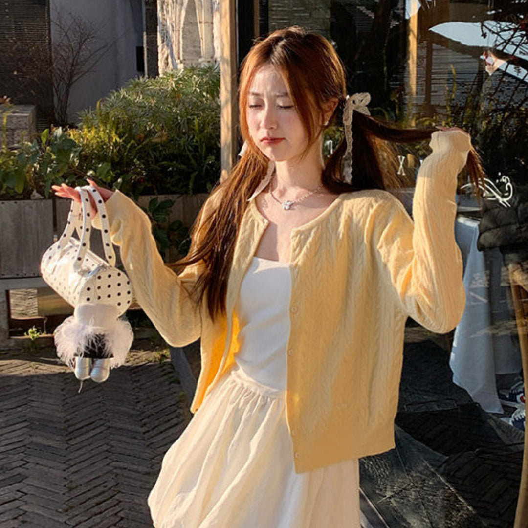 💕慵懶多巴胺針織開衫毛衣