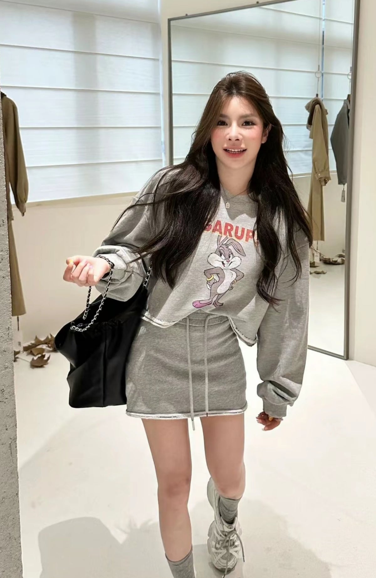 💕韓系洋氣卡通可愛兔兔套裝