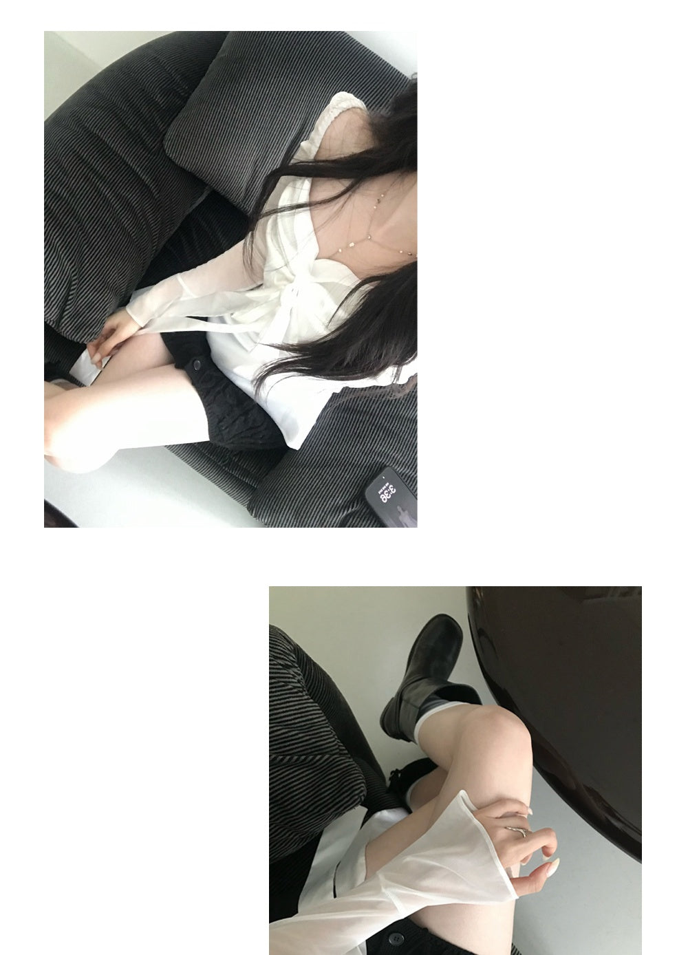 💕法式方領蝴蝶結飄帶氣質收腰顯瘦上衣