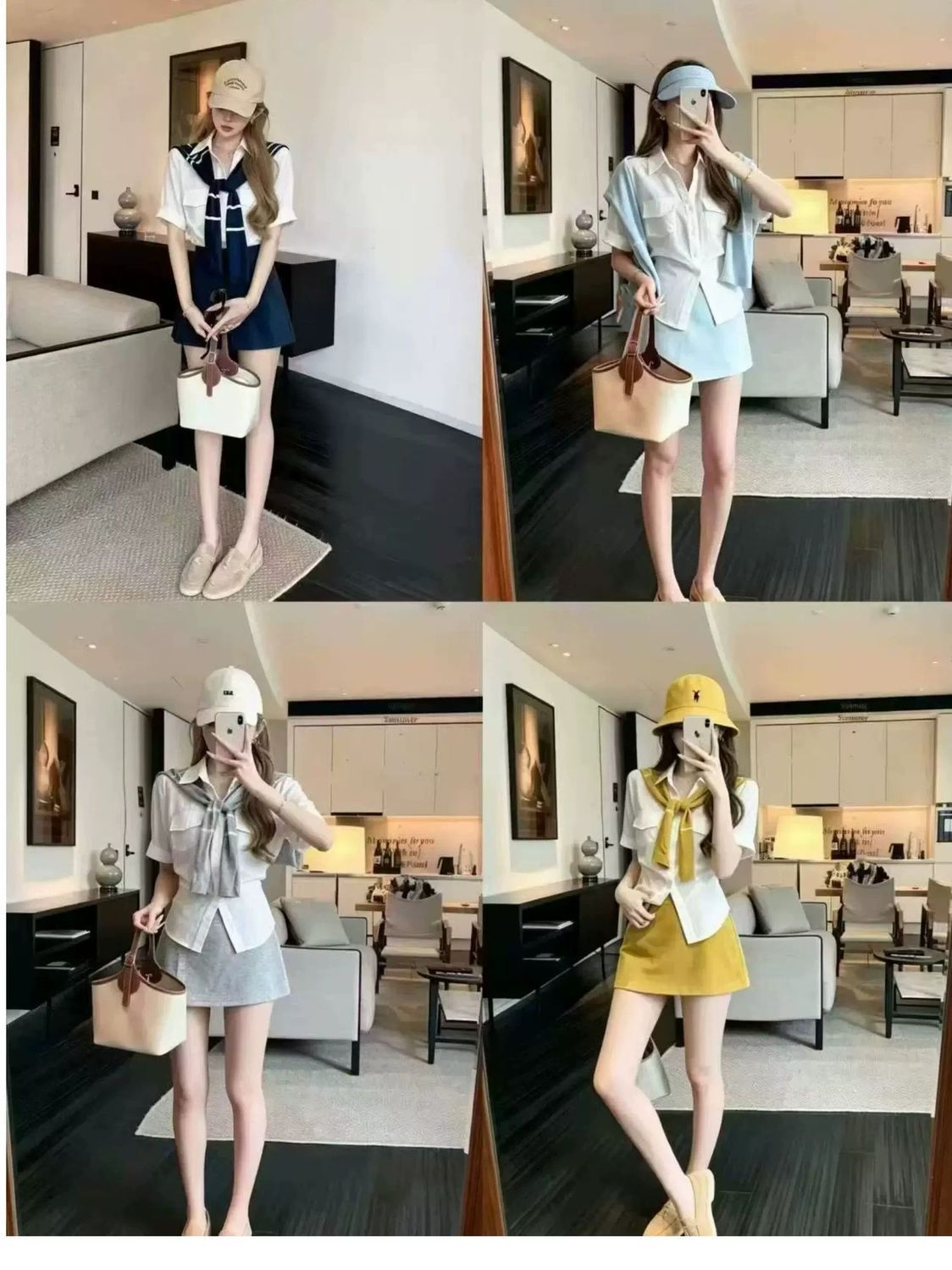 💕韓系辣妹時尚襯衫披肩減齡休閒三件套
