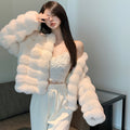 💕冬季高級感氣質保暖短款加厚毛毛外套