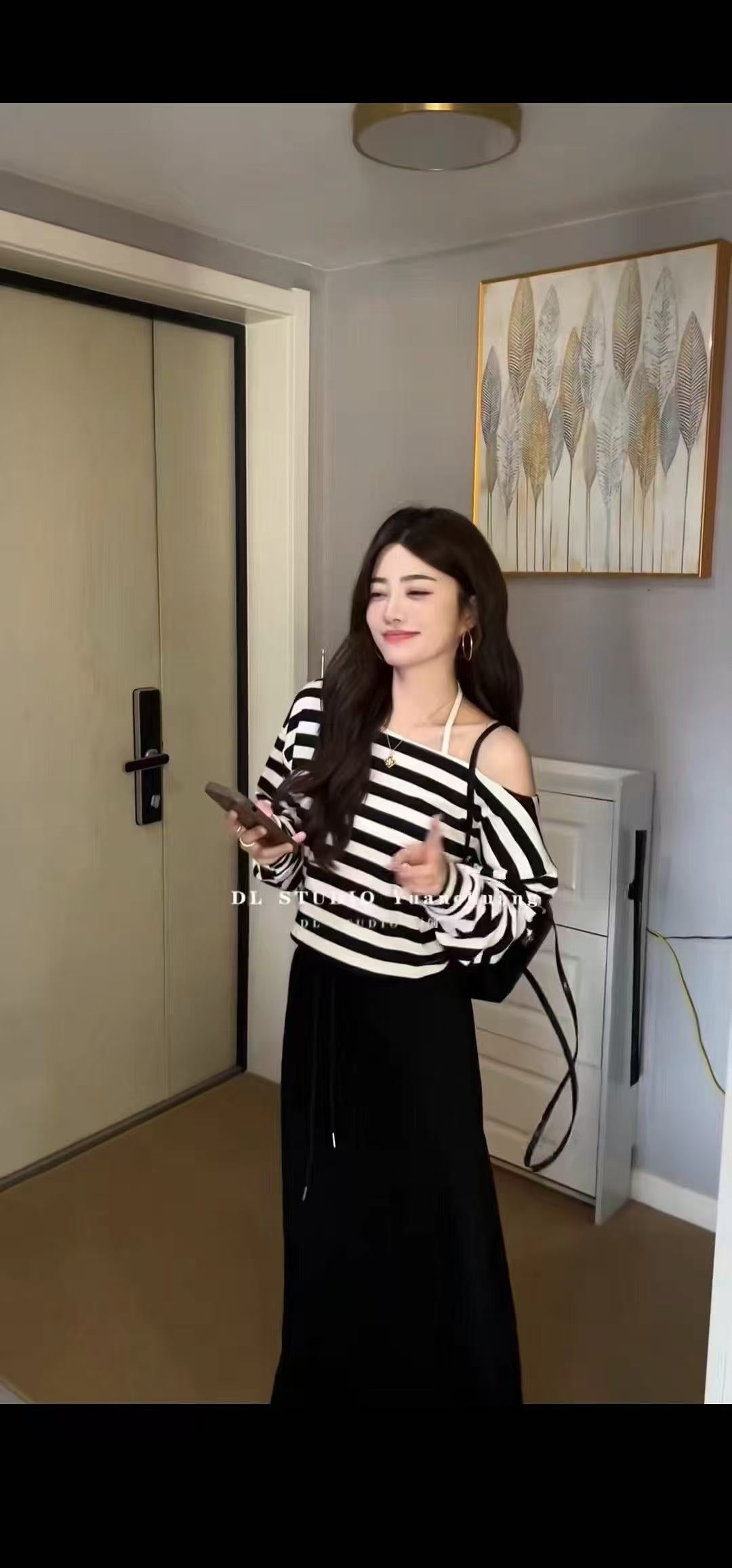 💕韓系chic復古高級感休閒三件套