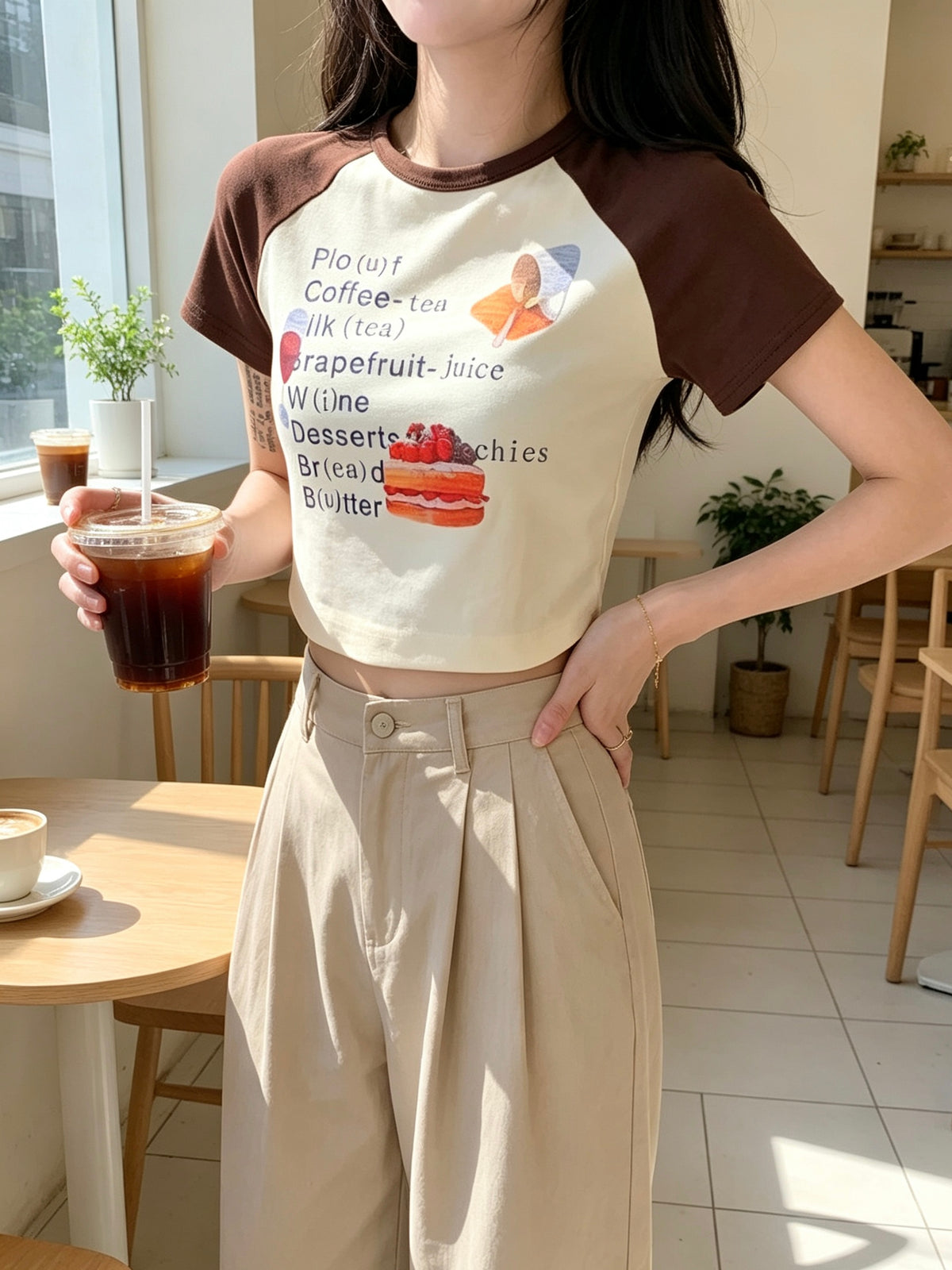 💕夏季美式復古簡約百搭上衣