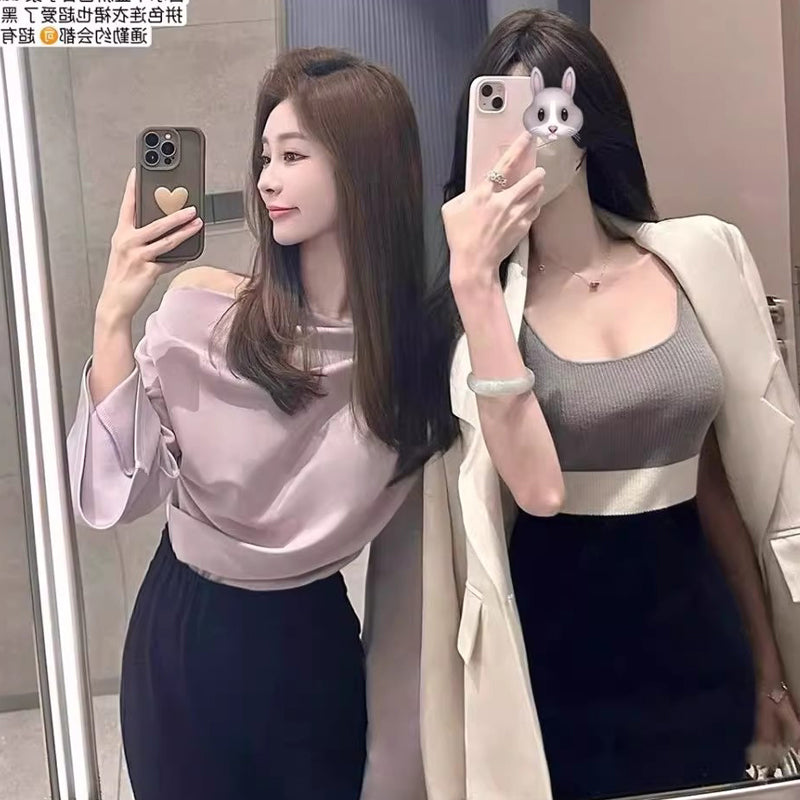 💕撞色拼接氣質連身裙