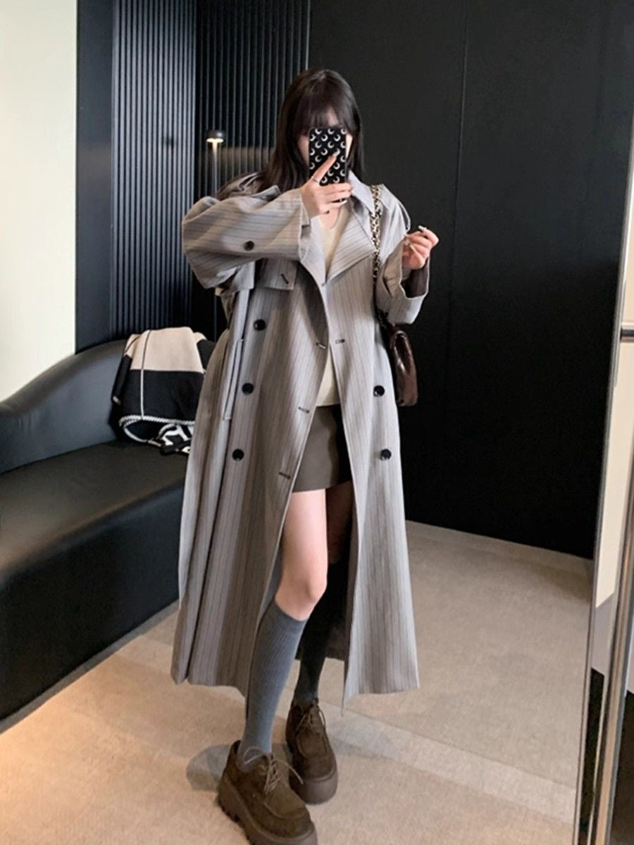 💕ins秋季韓系中長款西裝大衣