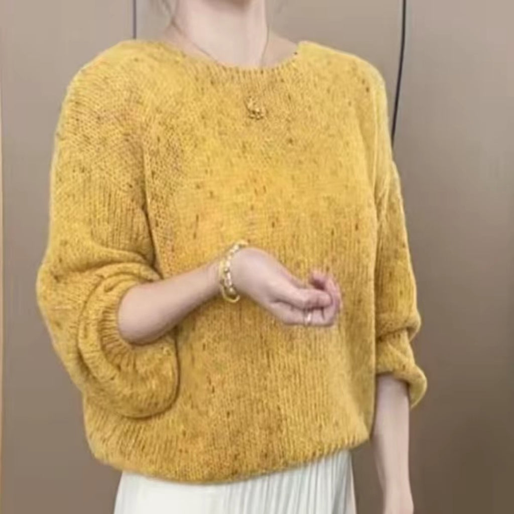 💕甜美重工採紗圓領混色針織衫
