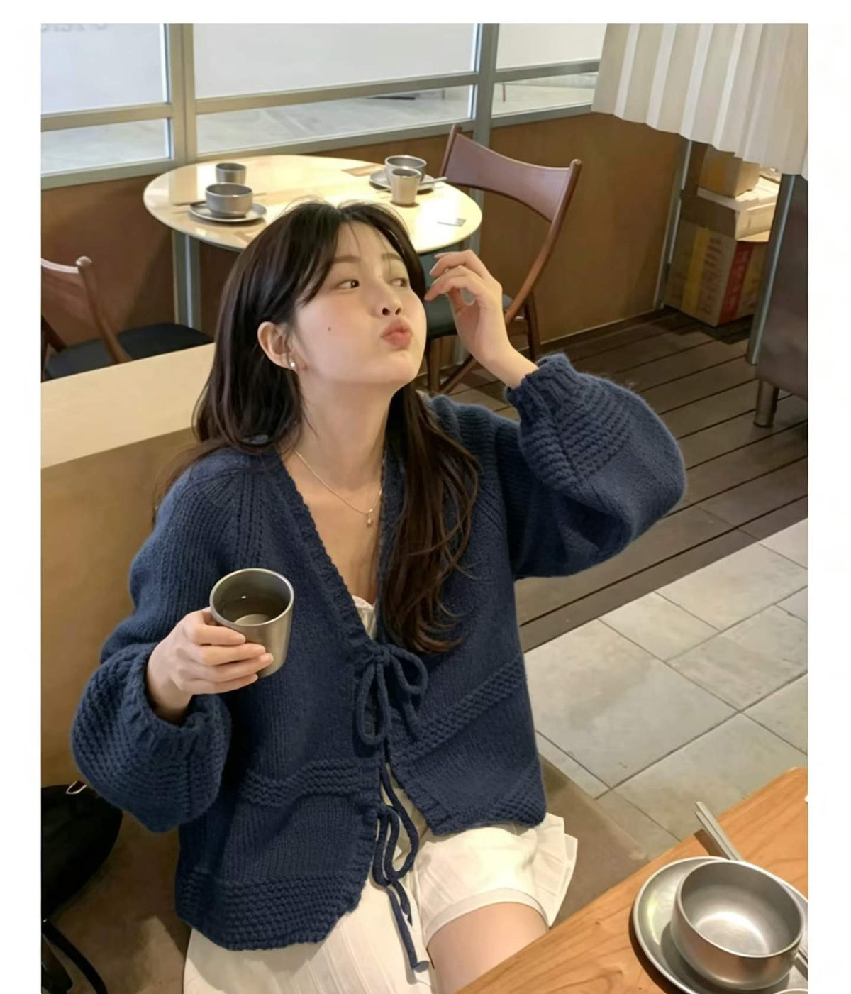 💕溫柔韓系慵懶風粗線毛衣針織開衫外套